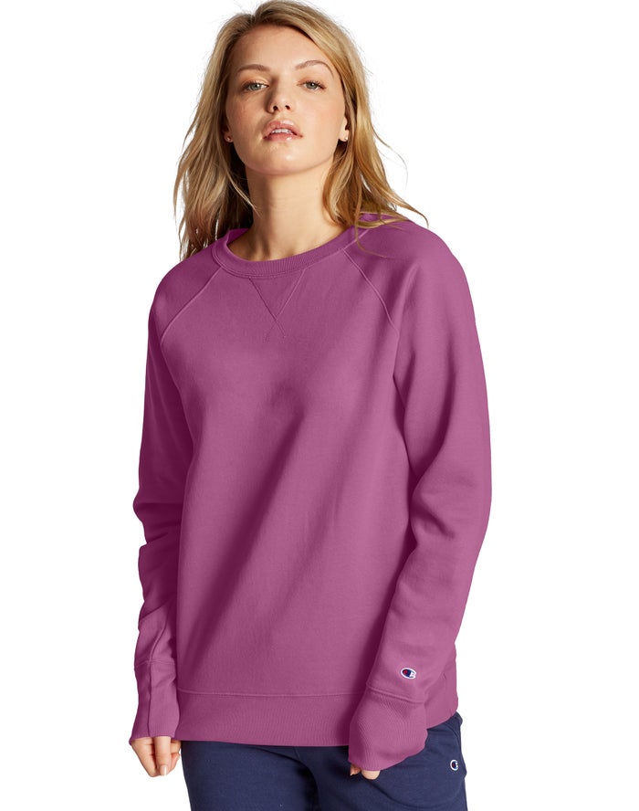 Champion Powerblend Fleece Classic Crew Kadın Sweatshirt Pembe ( AGIMTB537 )